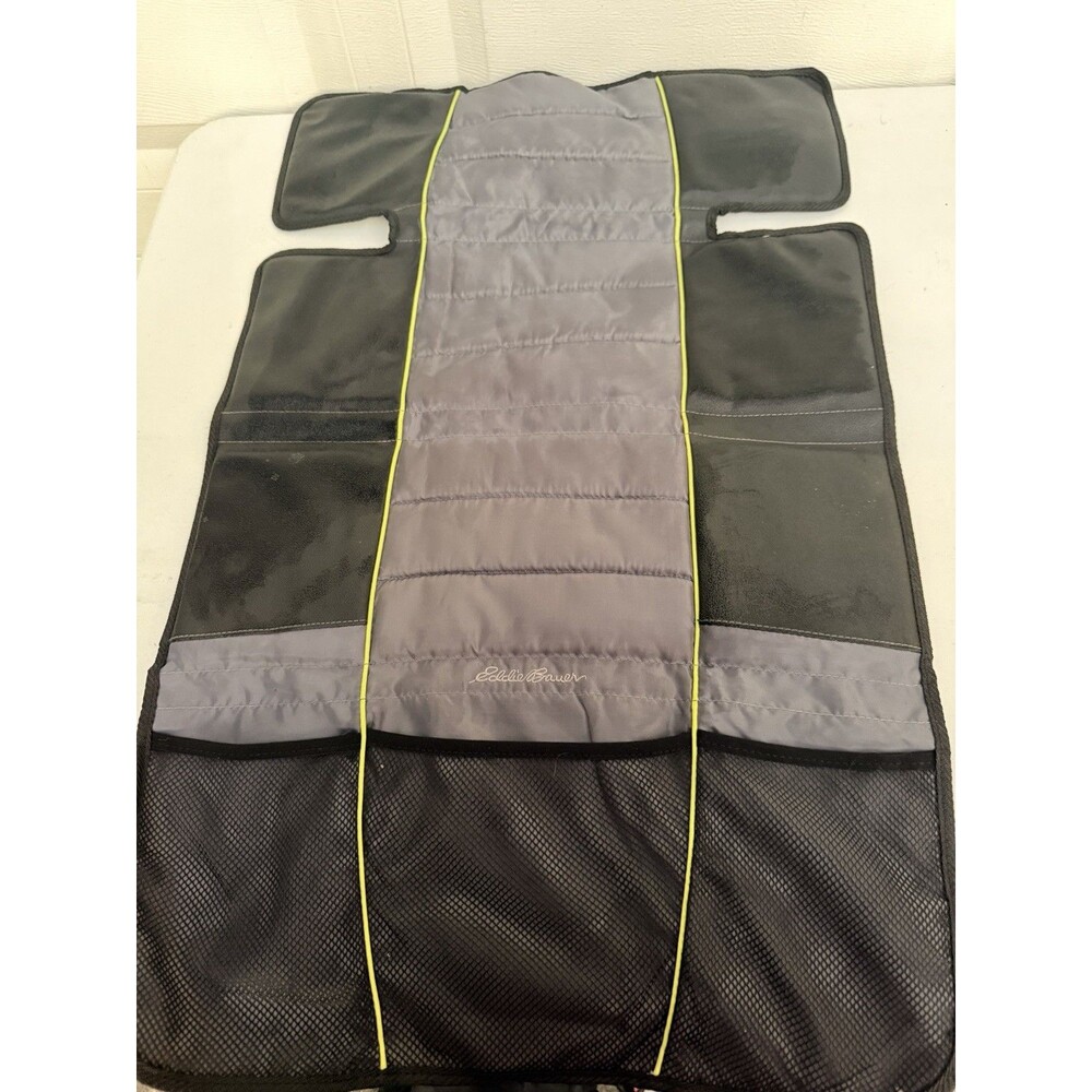 Eddie Bauer Car Seat Protector Black Gray Pockets for Car Seat Booster Seat